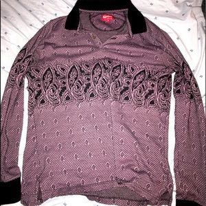 Supreme long sleeve 1/4 button down dress shirt size MEDIUM